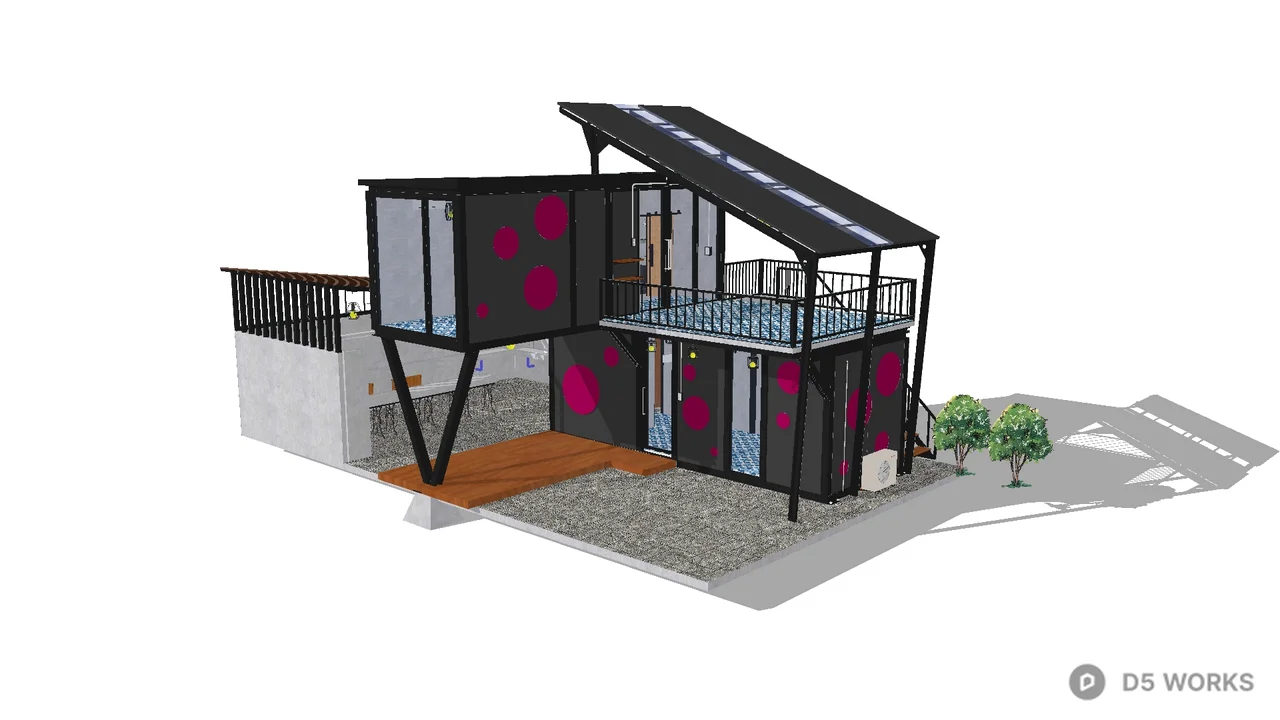 Free Modular Container House 3D Model .skp