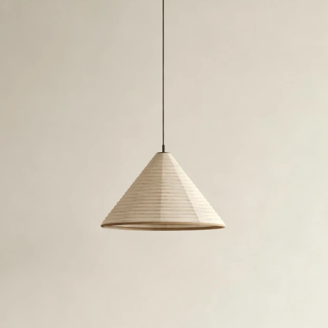Minimalist Conical Washi Paper Pendant Light 3d model