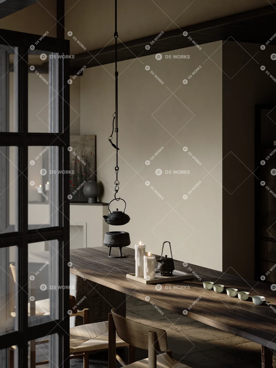 New Chinese Tea Room 3d model thumbnail 3