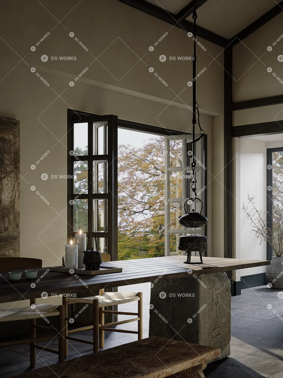 New Chinese Tea Room 3d model thumbnail 2