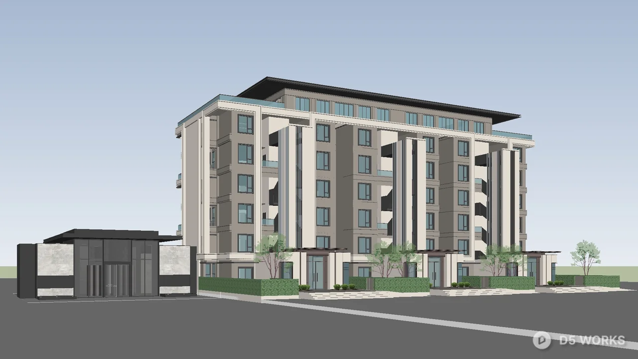 Multi Story Residential Building 3d model thumbnail 4