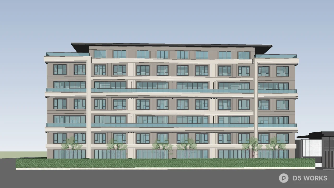 Multi Story Residential Building 3d model thumbnail 5