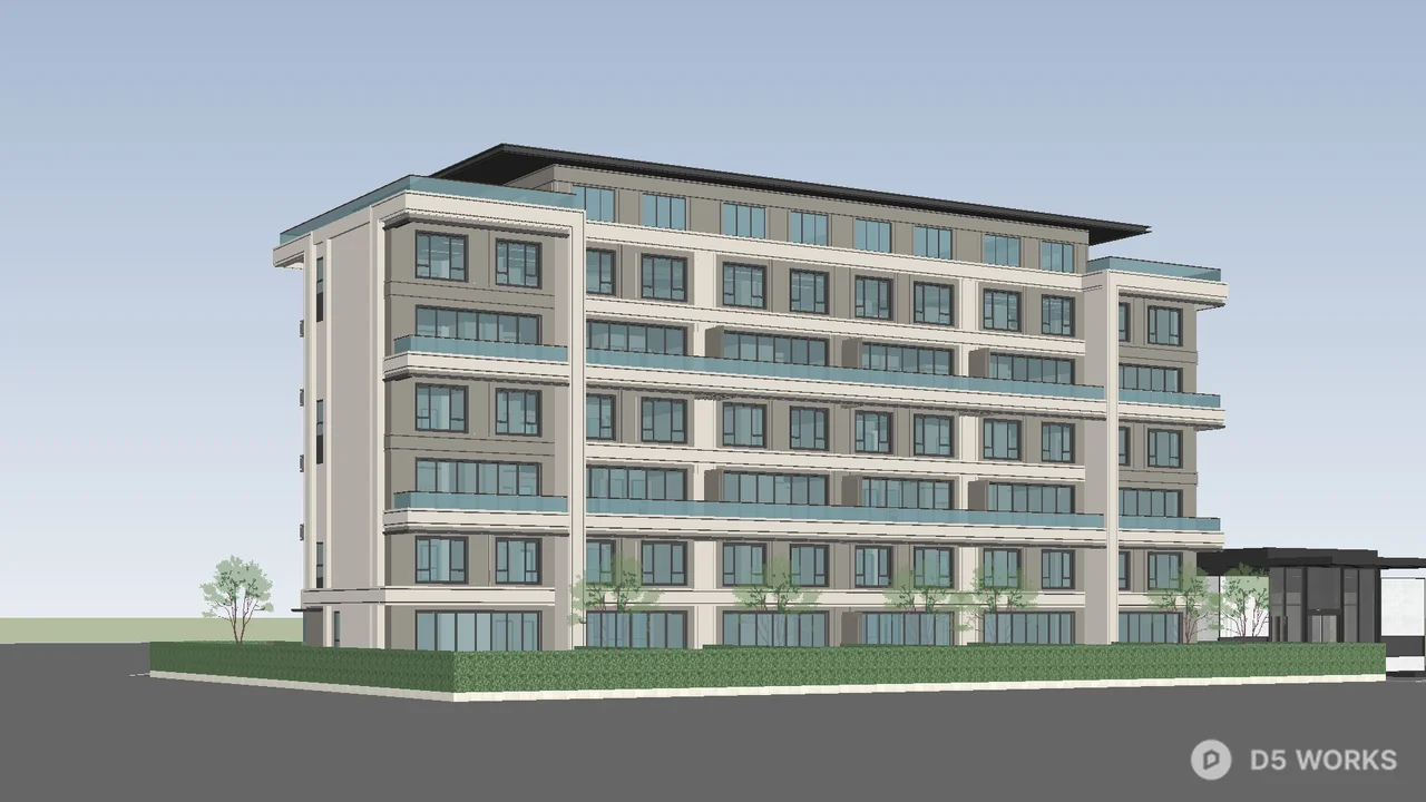 Multi Story Residential Building 3d model - Image 1