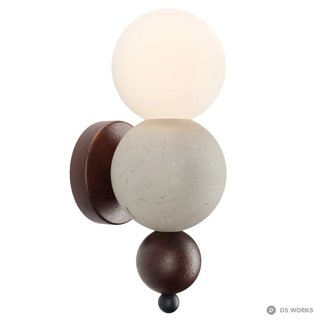 Modern Spherical Totem Wall Sconce 3d model thumbnail 3