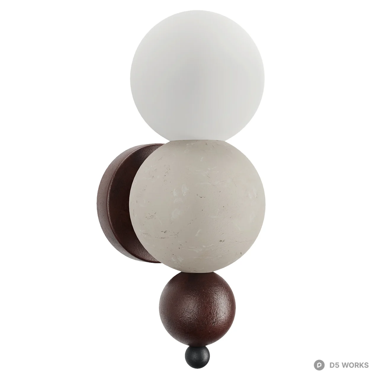 Modern Spherical Totem Wall Sconce 3d model - Image 1