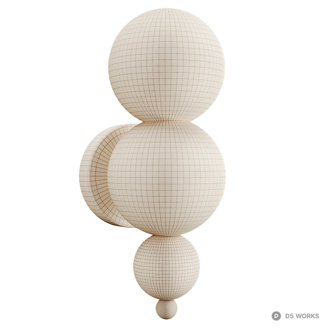 Modern Spherical Totem Wall Sconce 3d model thumbnail 4