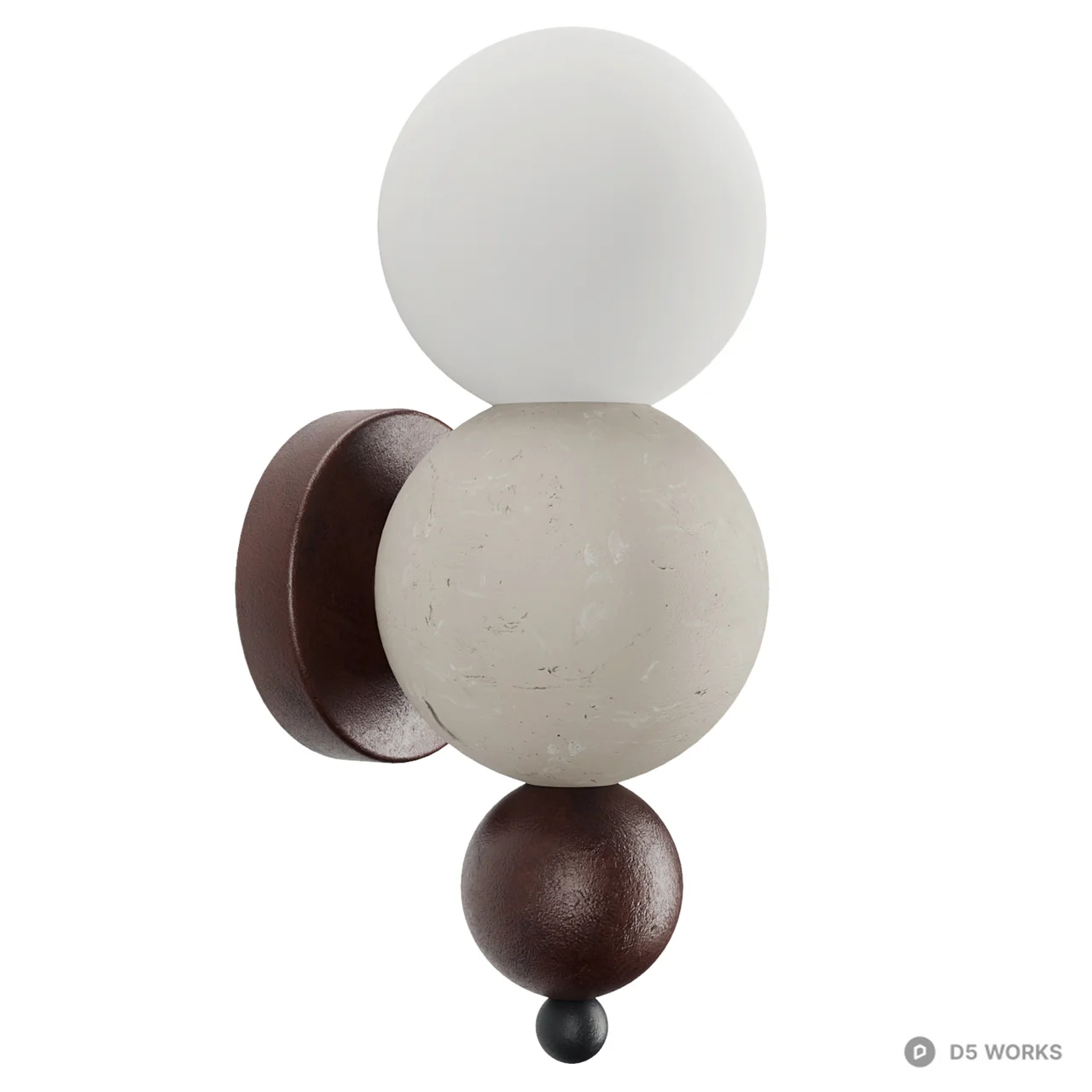 Modern Spherical Totem Wall Sconce 3d model thumbnail 2