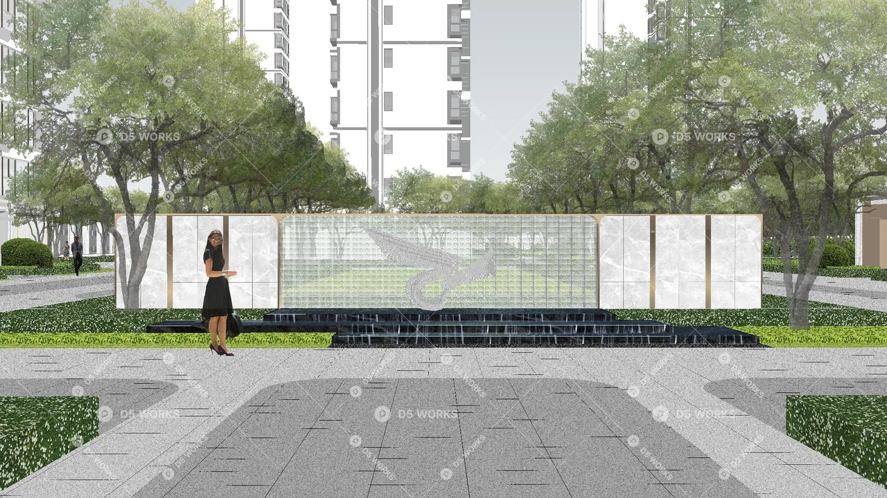 Residential Landscape 3d model thumbnail 2