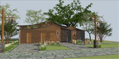 Modern Public Restroom Exterior