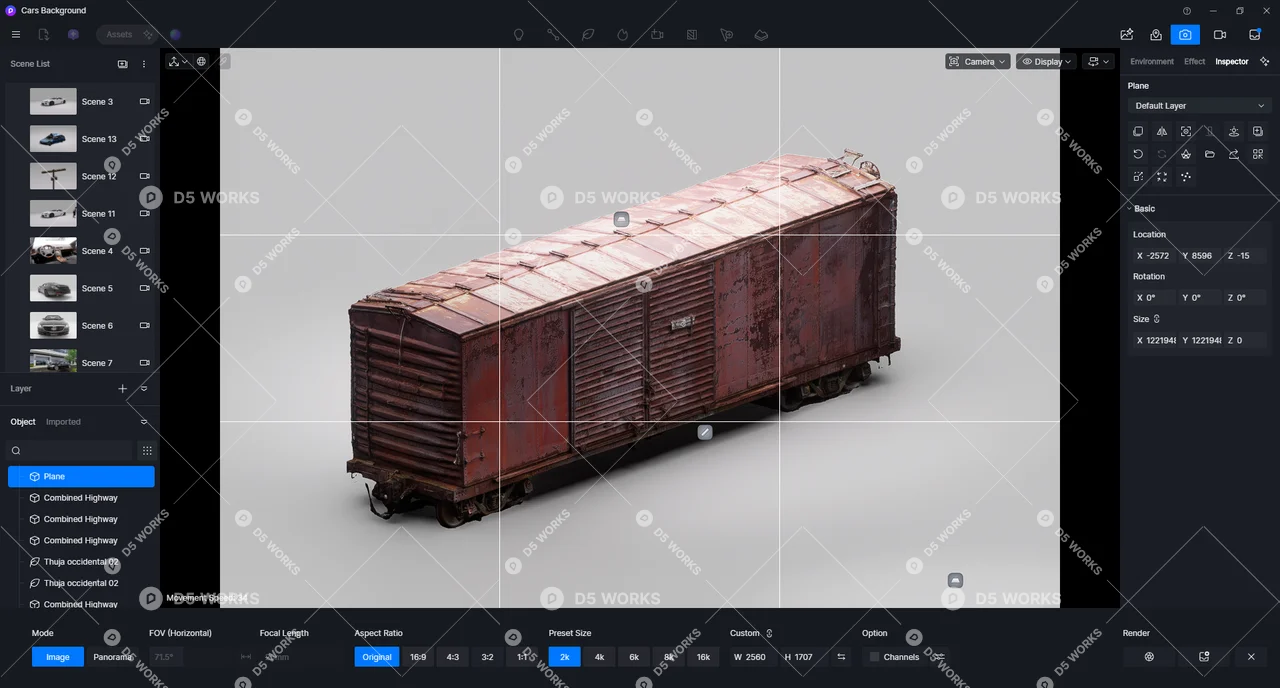 Scrapped train carriages 3d model thumbnail 2