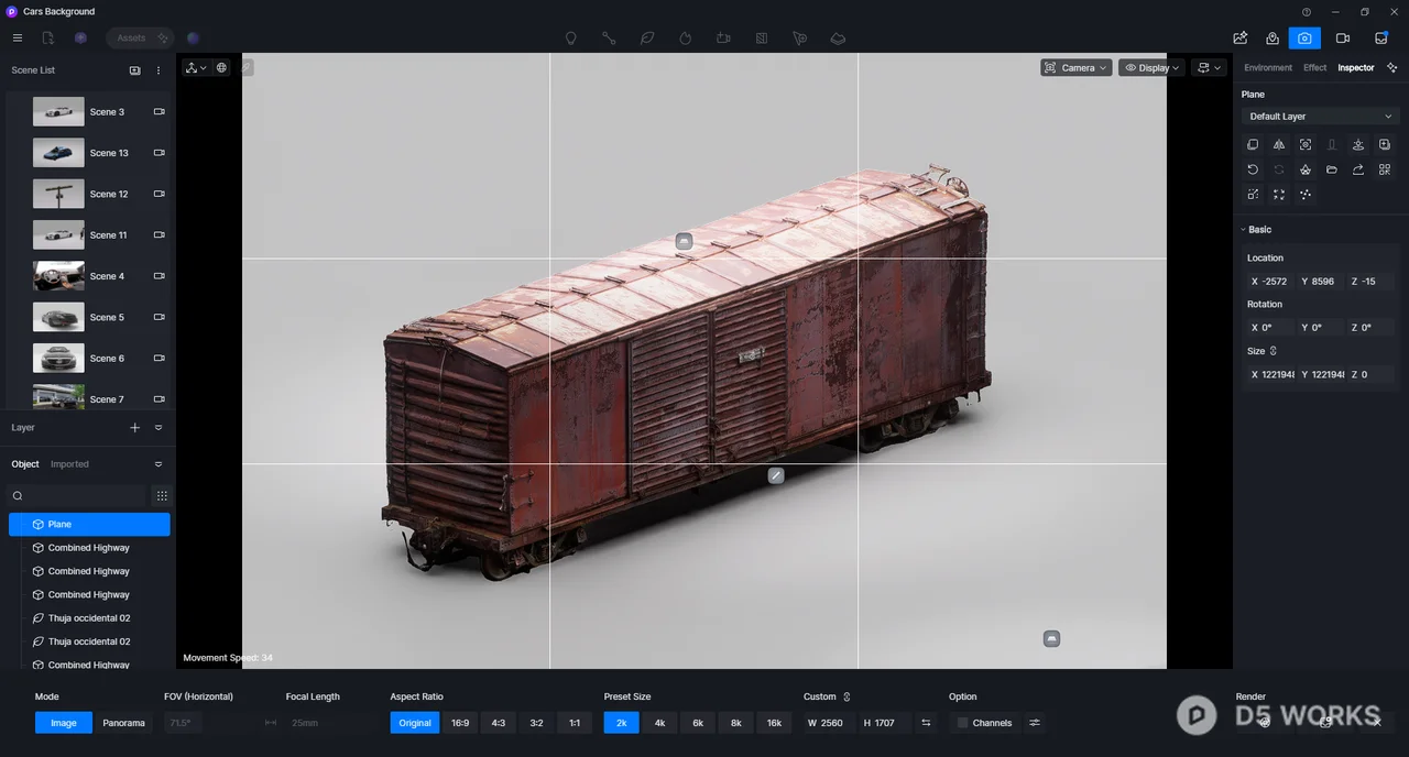 Weathered Vintage Train Freight Car Model 3d model thumbnail 2