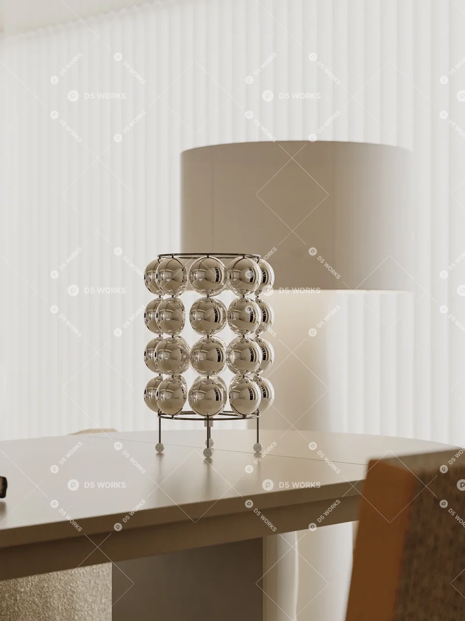 Contemporary Living & Dining Room 3d model thumbnail 5