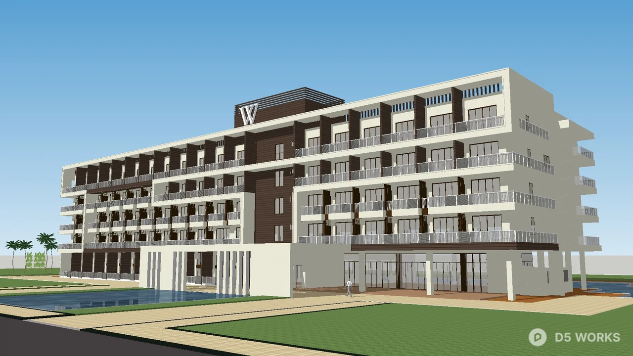 Modern Multi Story Residential Building 3d model - Image 1