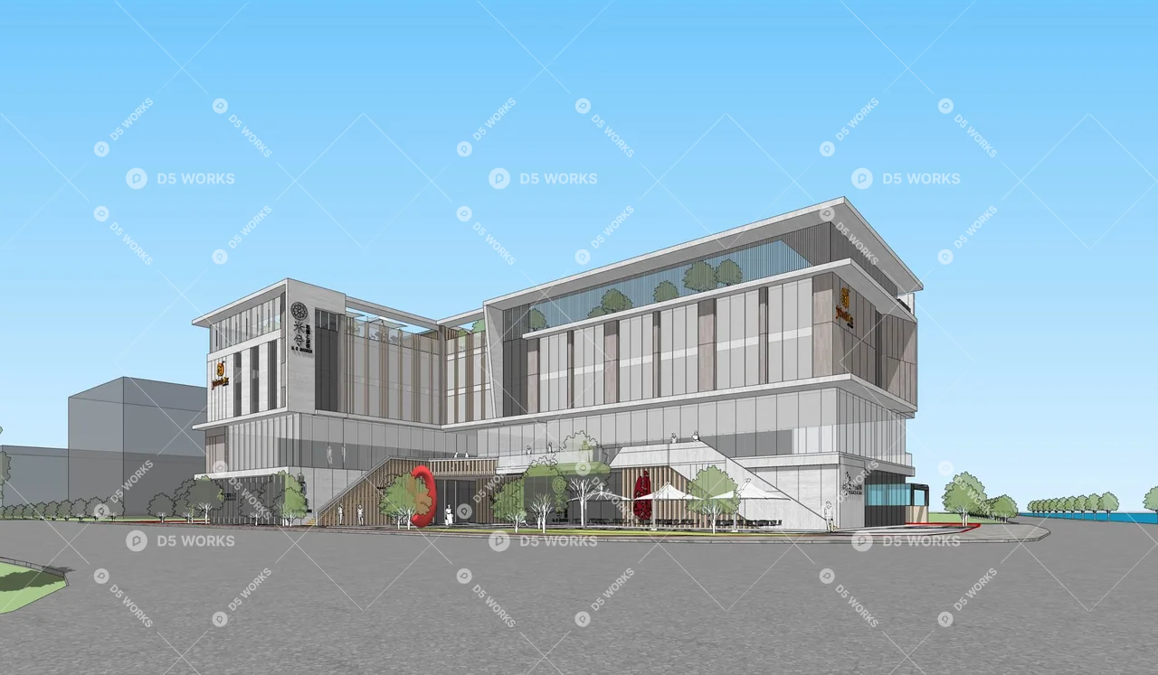 Modern Commercial Buildings 3d model thumbnail 3