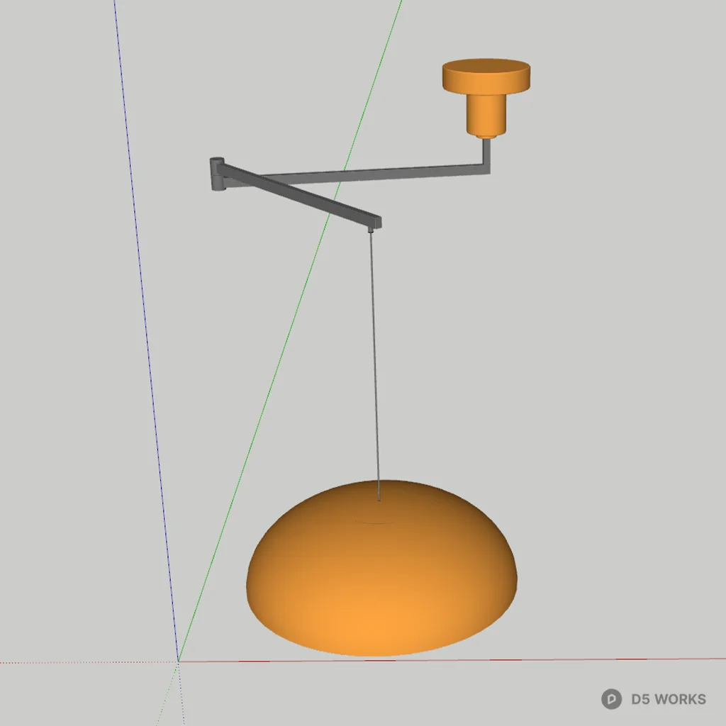 Minimalist Dome Pendant Light 3d model thumbnail 2