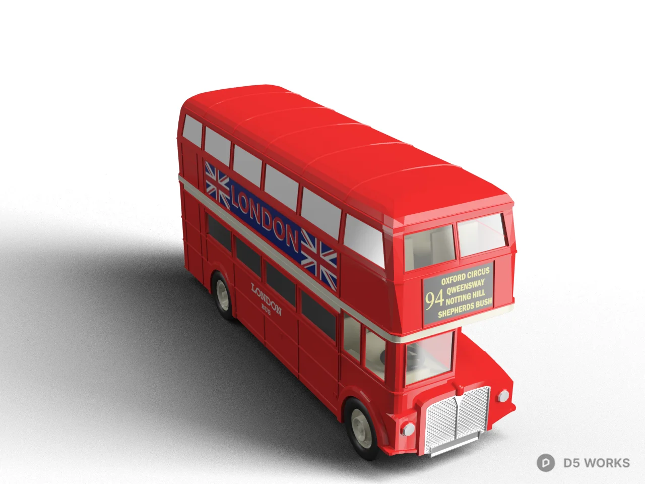 Red Double Decker Bus Toy 3d model - Image 1