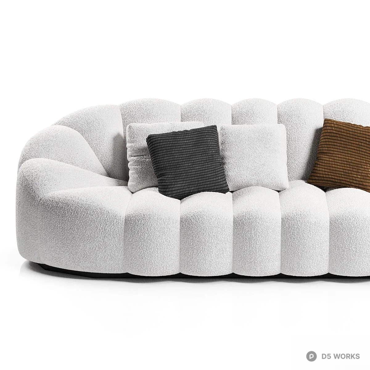 Textured Modular Sofa Set 3d model thumbnail 3