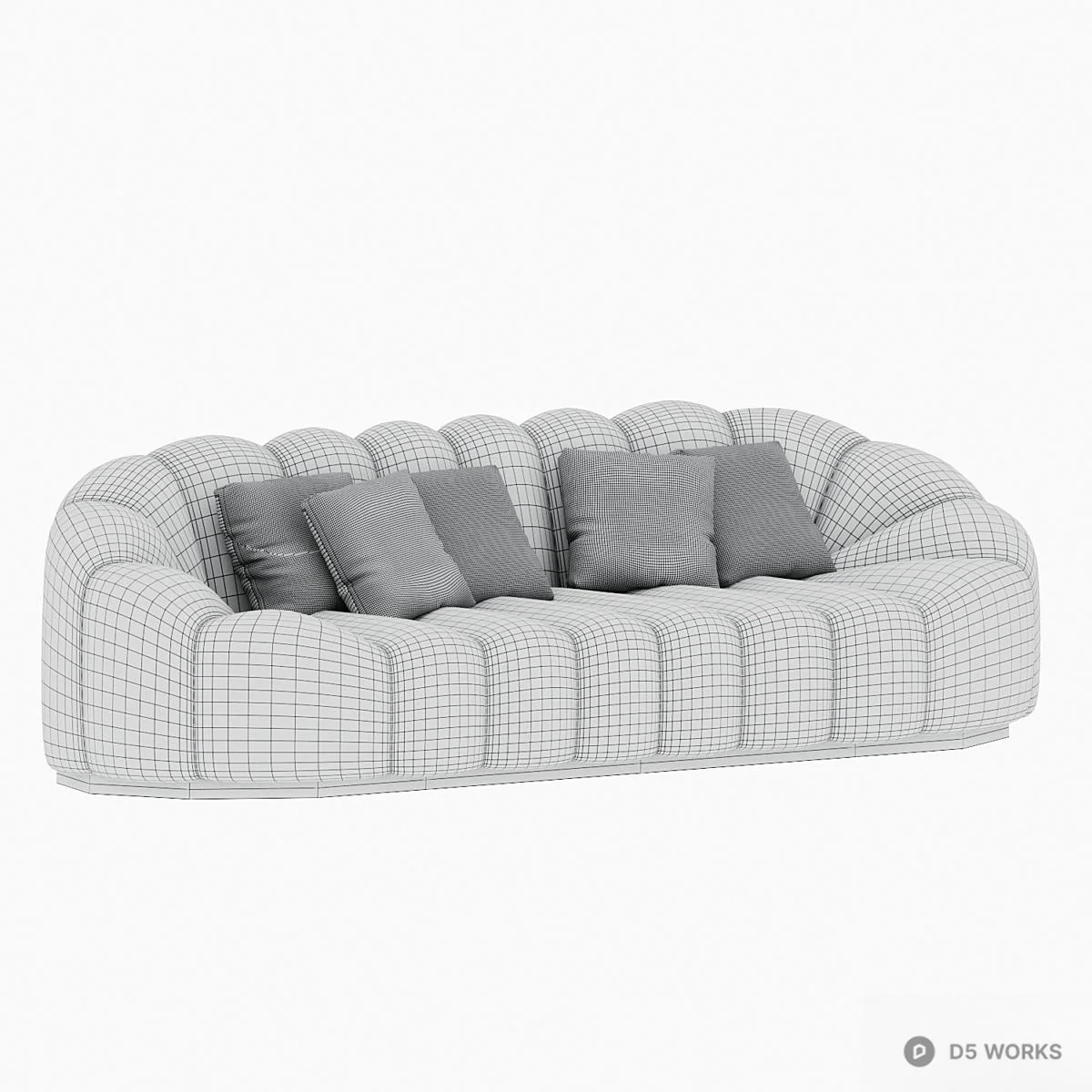 Textured Modular Sofa Set 3d model thumbnail 5