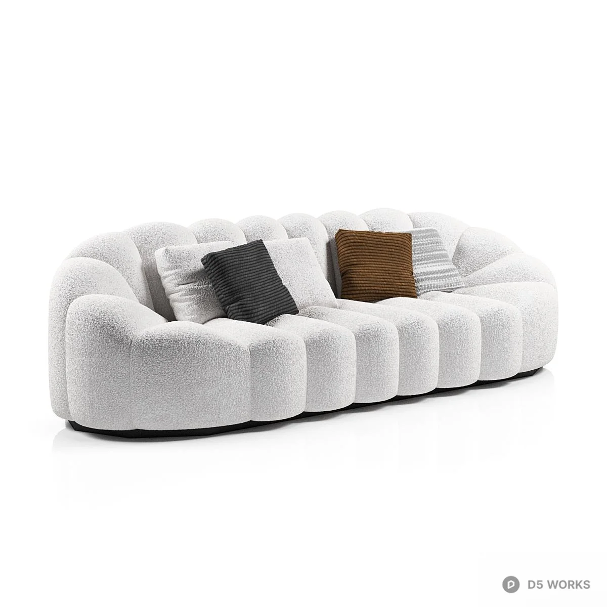 Textured Modular Sofa Set 3d model thumbnail 2