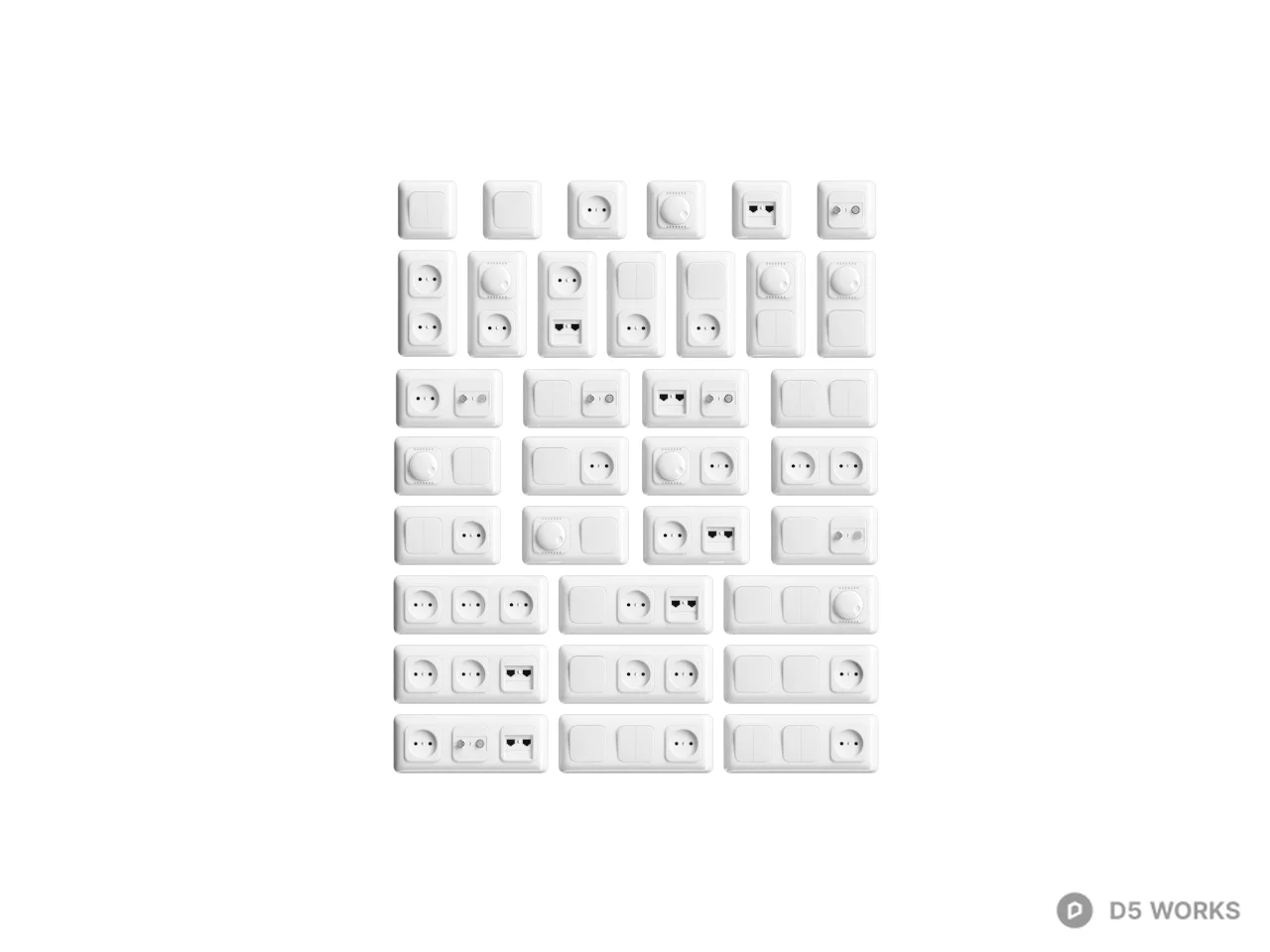 Modular Switch Panel Array 3d model thumbnail 2