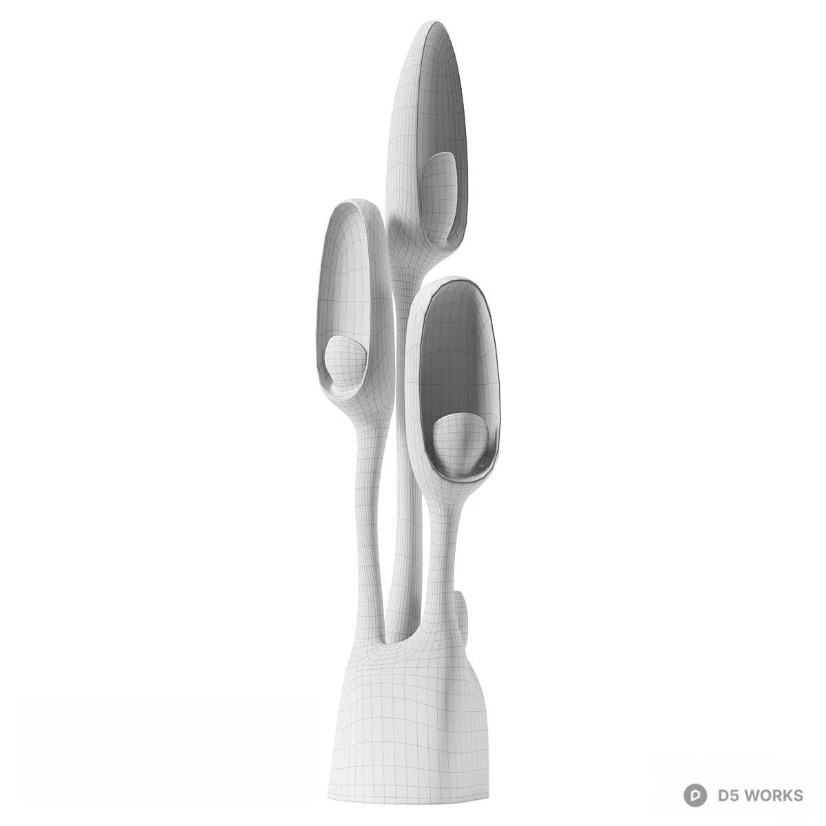 Organic Modern Shape Floor Lamp 3d model thumbnail 5