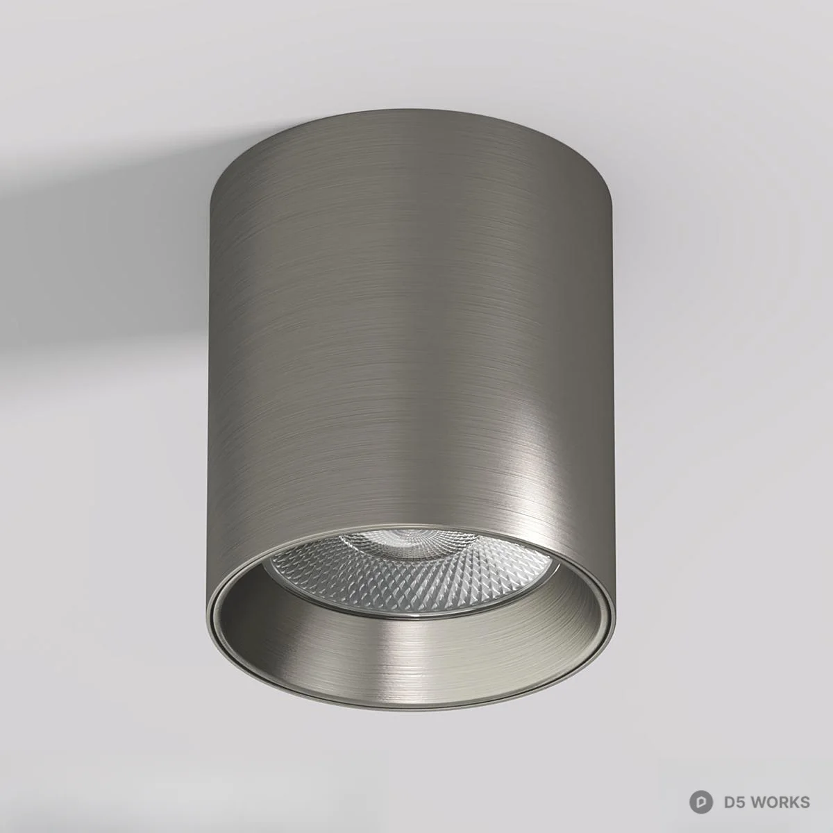 Brushed Gold And Gunmetal Cylindrical Downlight 3d model thumbnail 4