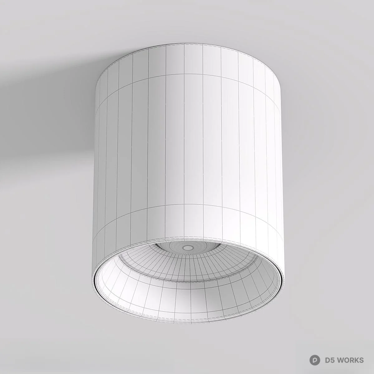 Brushed Gold And Gunmetal Cylindrical Downlight 3d model thumbnail 6