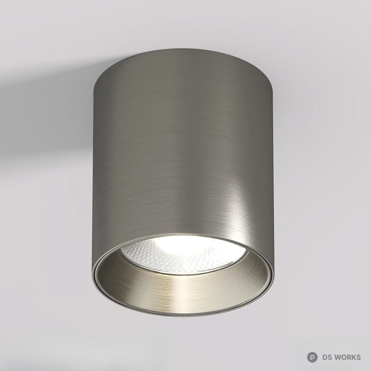 Brushed Gold And Gunmetal Cylindrical Downlight 3d model thumbnail 5