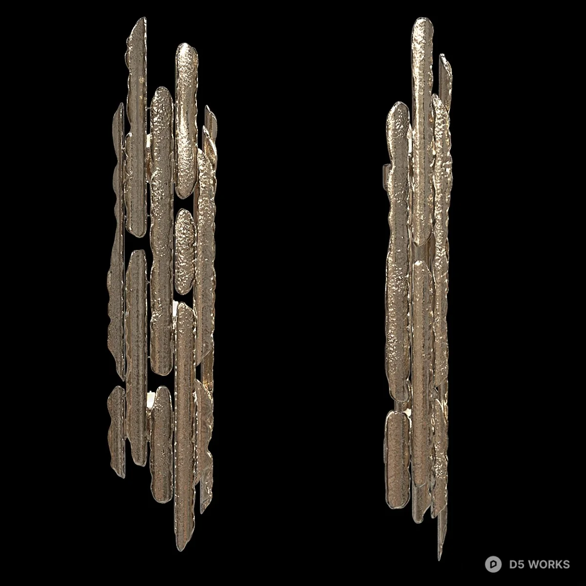 Textured Metallic Wall Sconce 3d model - Image 1