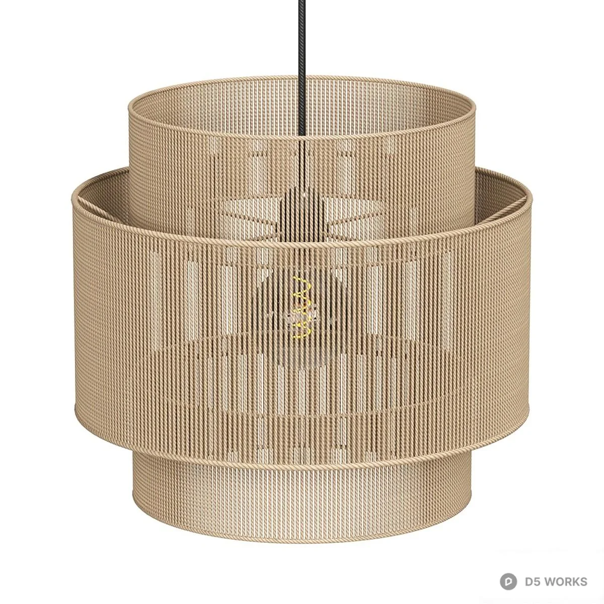Woven Rattan Pendant Lamp 3d model - Image 1