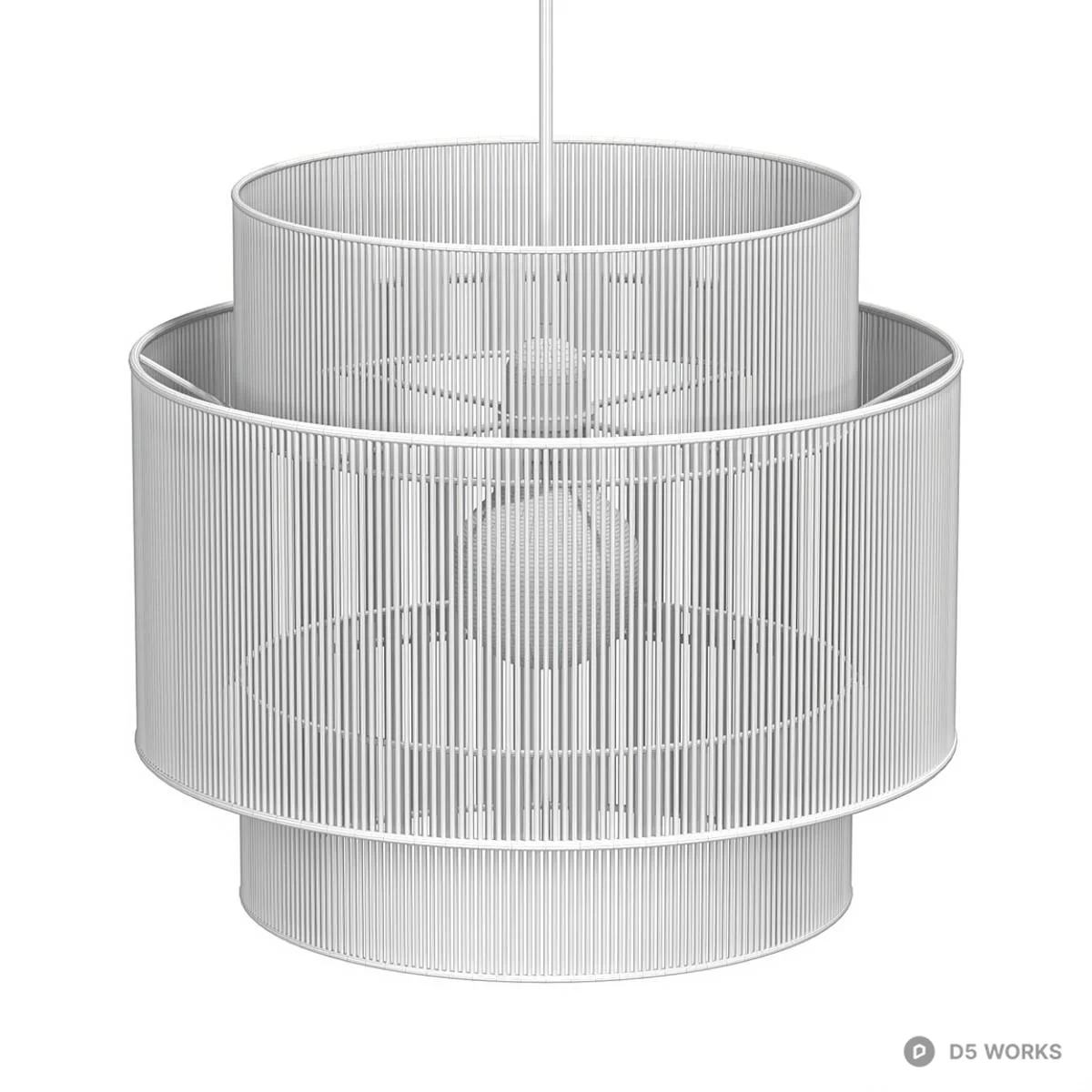 Woven Rattan Pendant Lamp 3d model thumbnail 3