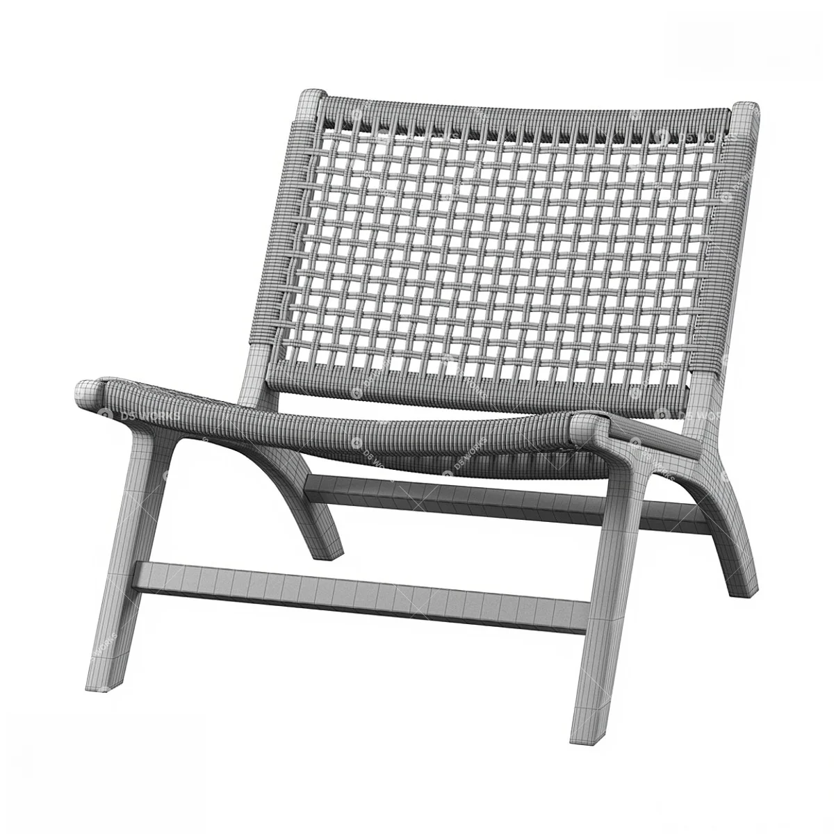 Scandinavian Outdoor Chair 3d model thumbnail 2