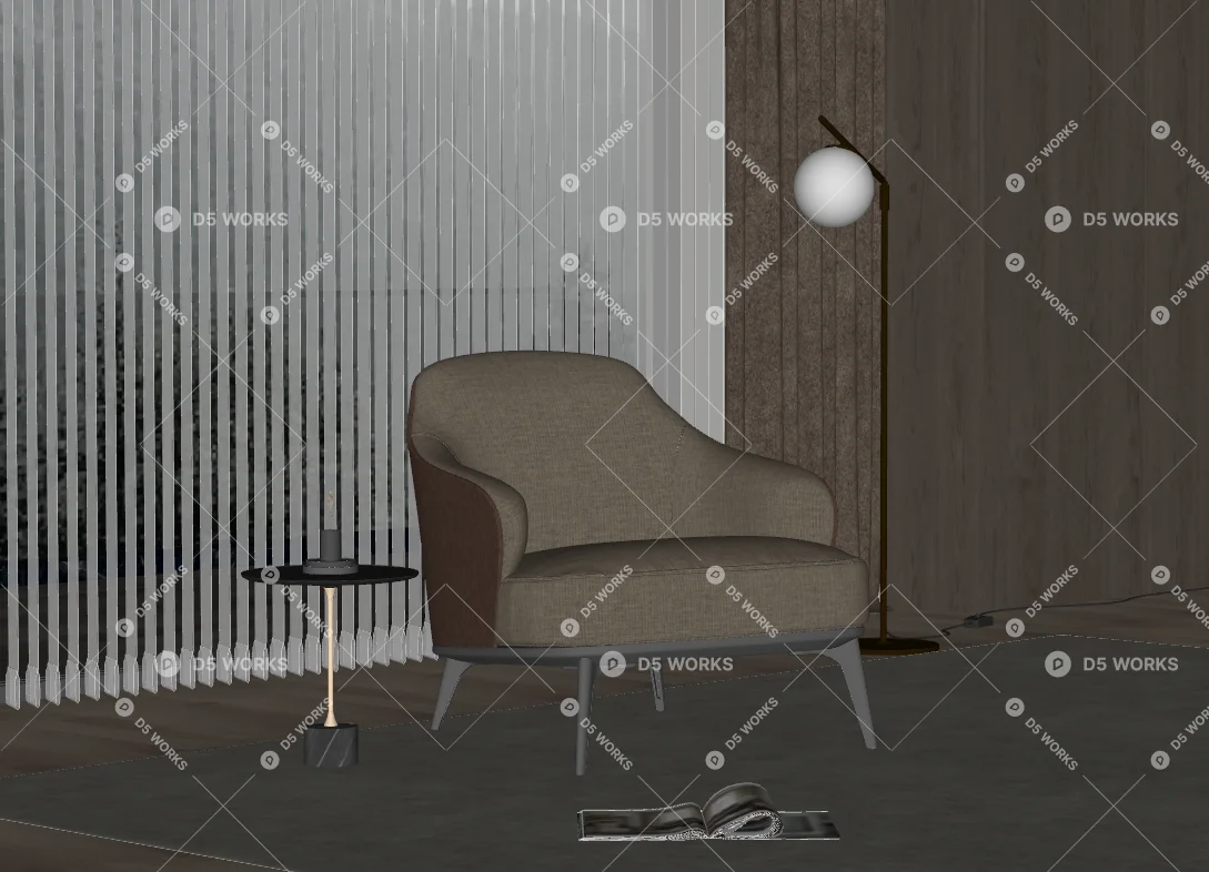 Modern Armchair 3d model thumbnail 2