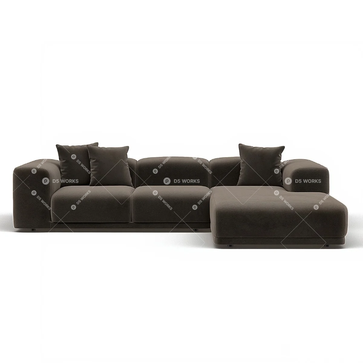 Three-seater Sofa 3d model thumbnail 2