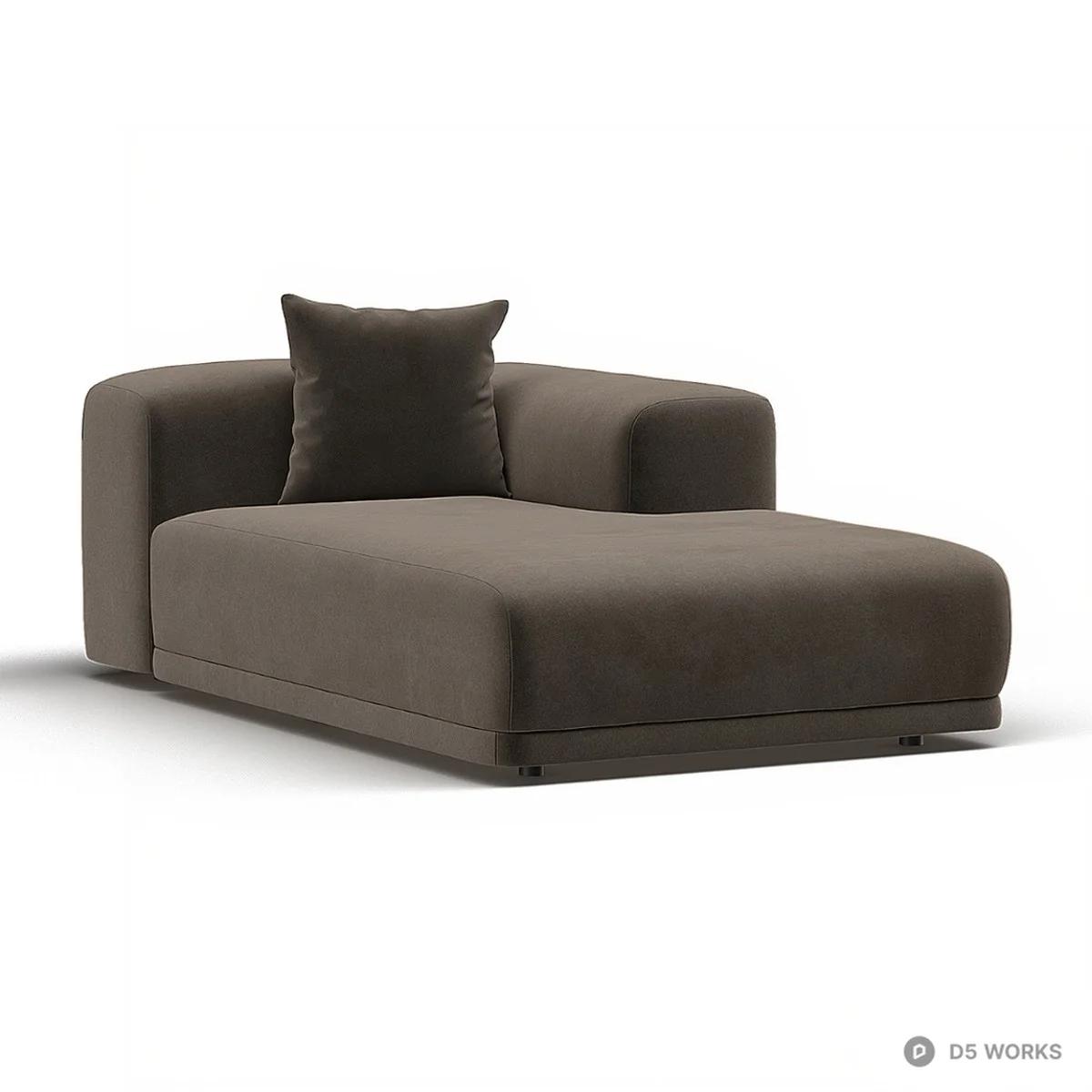 Modular Sectional Sofa In Dark Brown Fabric 3d model thumbnail 4