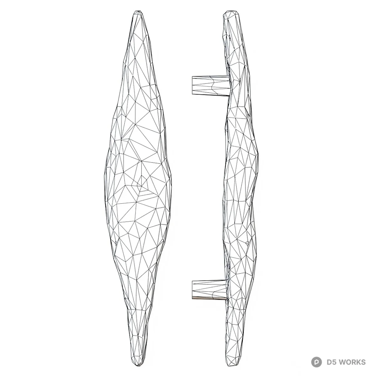 Textured Gold Pull Handle 3d model thumbnail 3