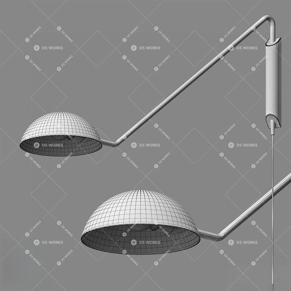 Mid-Century Modern Wall Lamp 3d model thumbnail 2