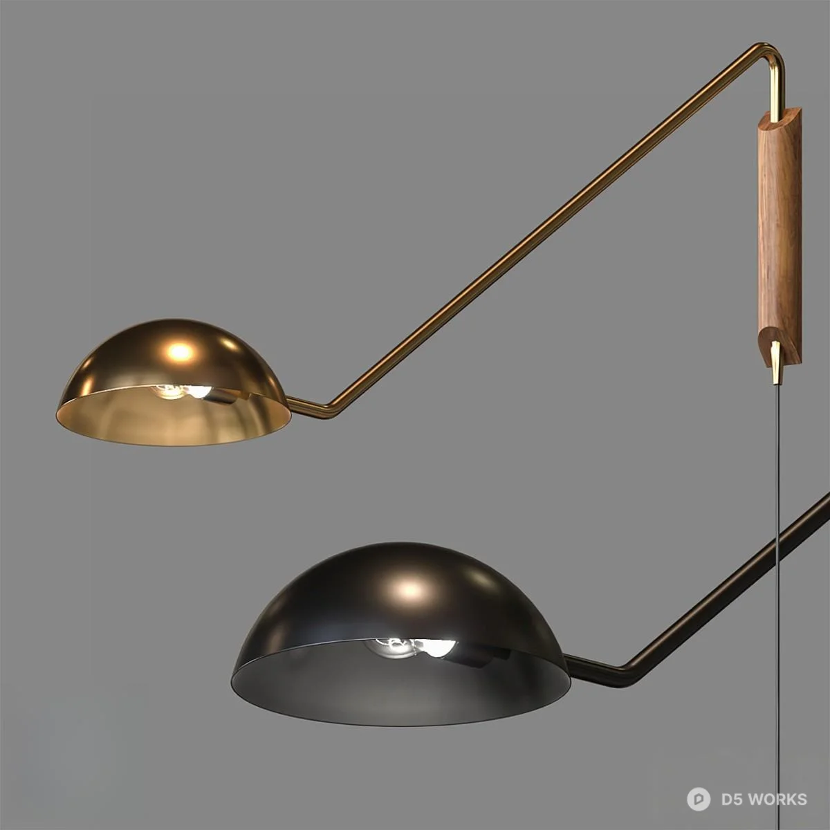 Mid Century Modern Wall Lamp 3d model - Image 1