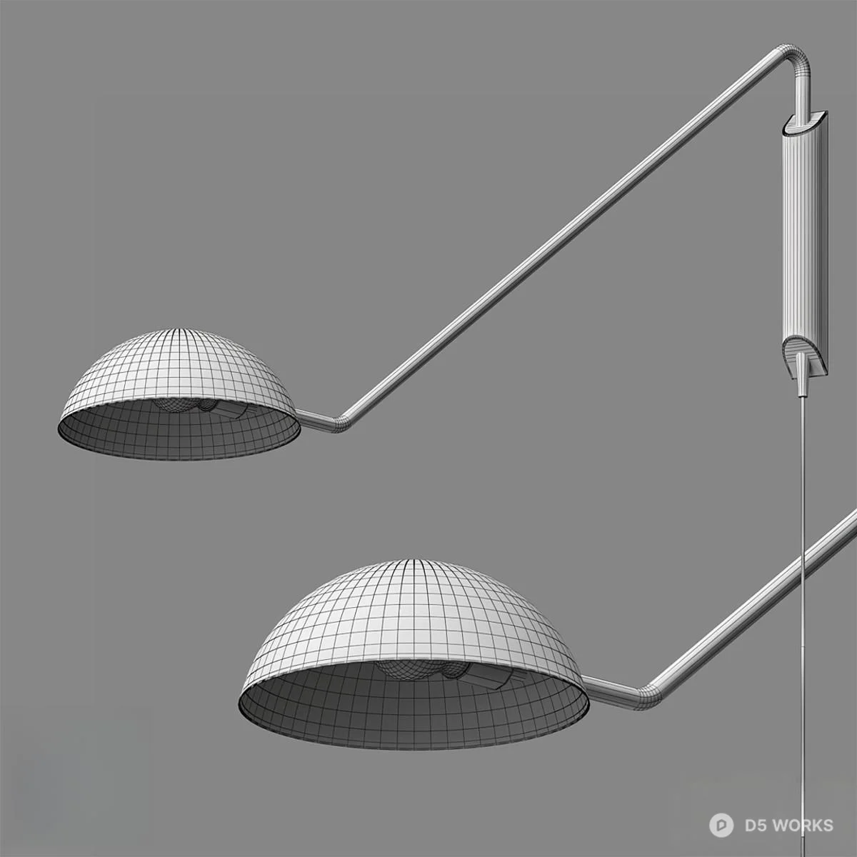 Mid Century Modern Wall Lamp 3d model thumbnail 2