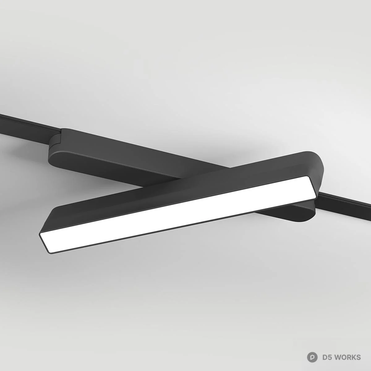 Black Track Spotlight 3d model thumbnail 2