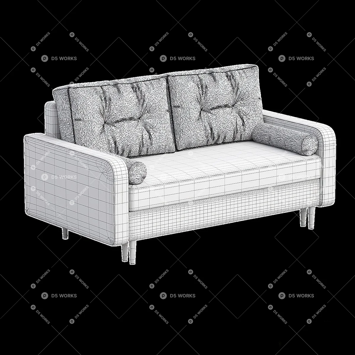 Postmodern Two-seater Sofa 3d model thumbnail 4