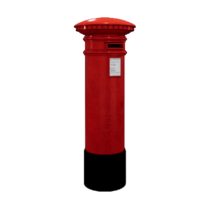 Other Landscape Features Red Metal Mailbox