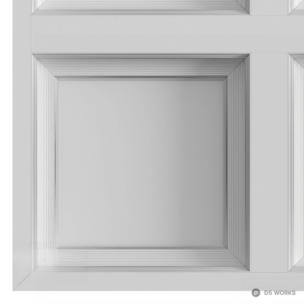 White Panelled Wall Cladding 3d model thumbnail 2