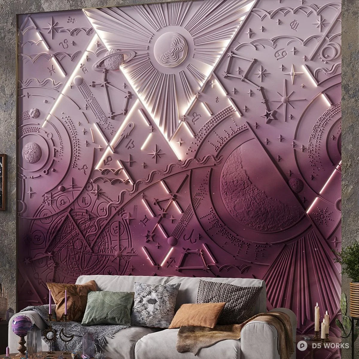 Ornate Wall Panel 3d model thumbnail 5