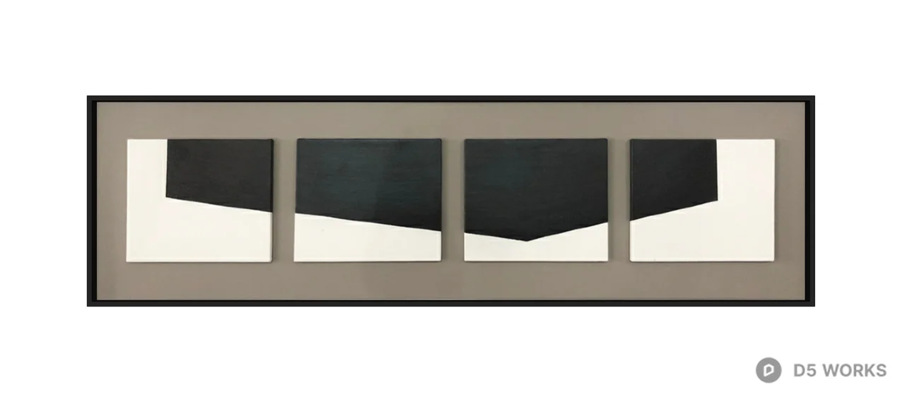 Minimalist Abstract Quadriptych Wall Art 3d model - Image 1