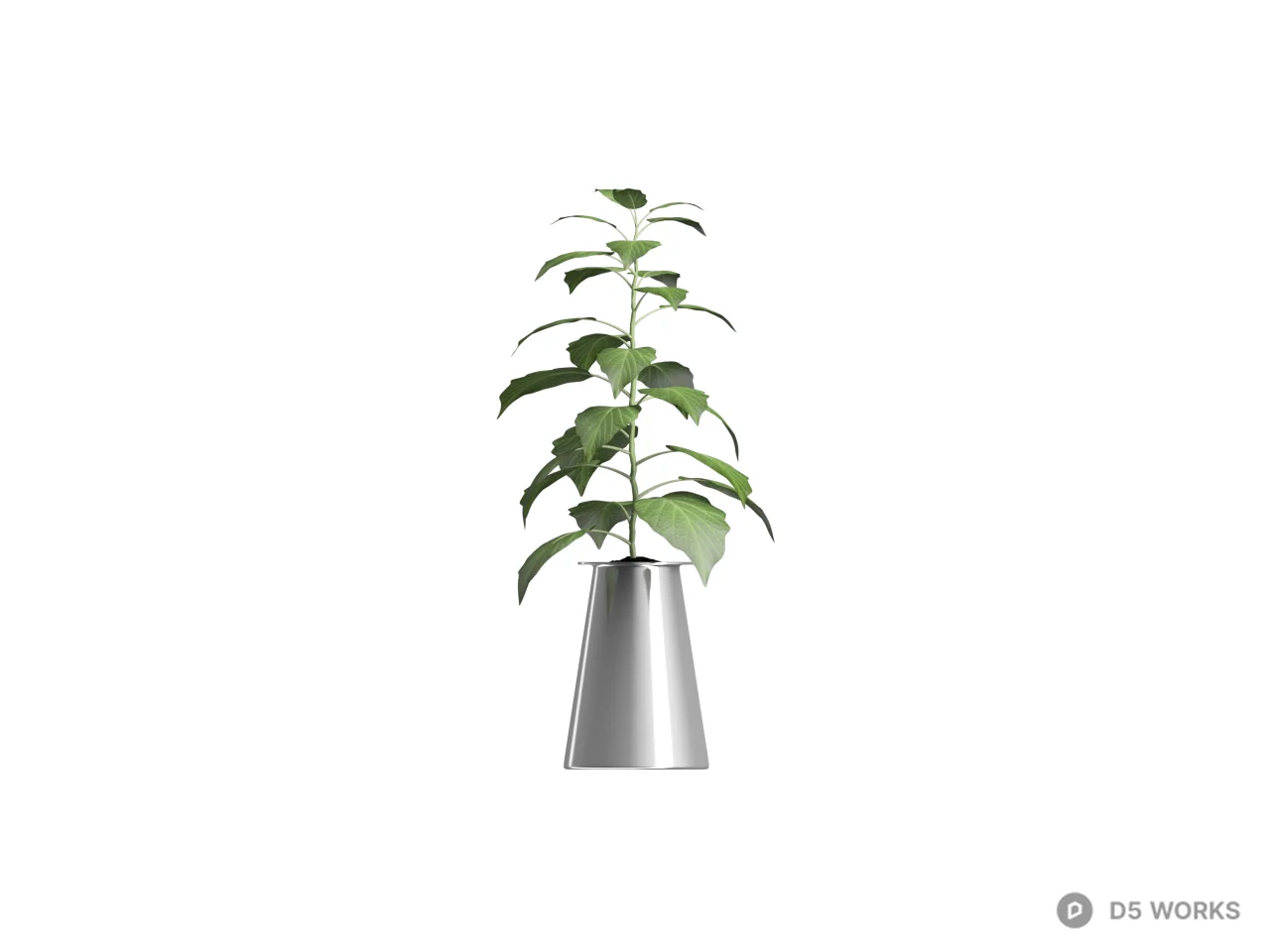 Minimalist Potted Green Plant 3d model thumbnail 2