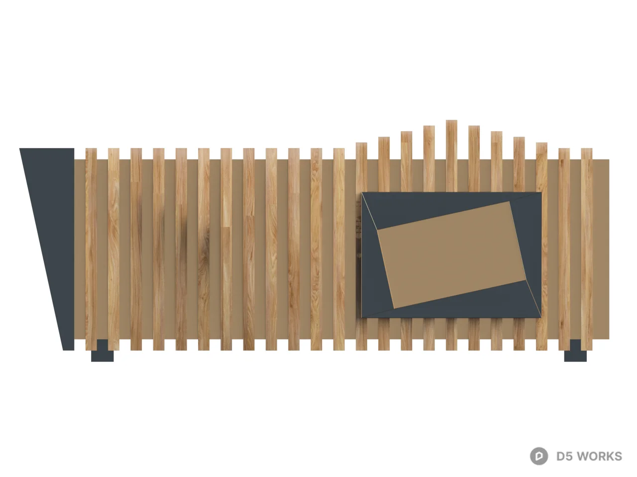 Striped Veneer Landscape Seat 3d model thumbnail 2