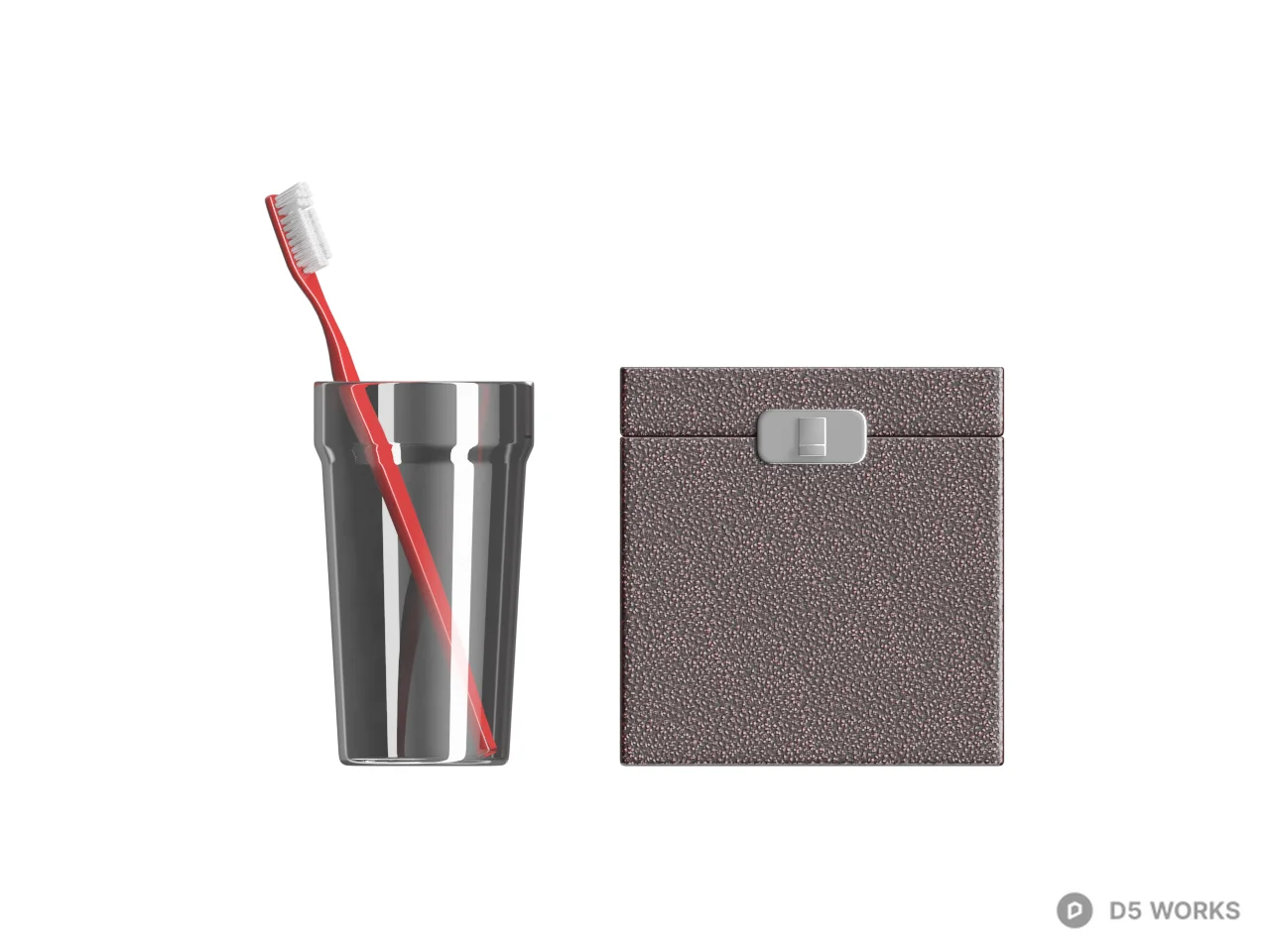 Toothbrush And Cup Set 3d model thumbnail 2