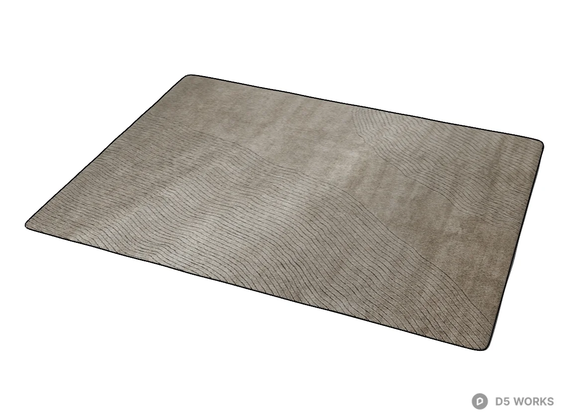 Textured Wave Pattern Area Rug 3d model thumbnail 2