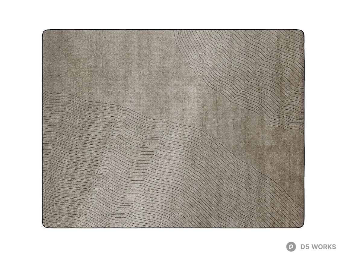 Textured Wave Pattern Area Rug 3d model - Image 1